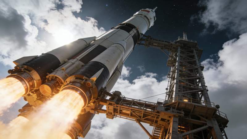 火箭升空瞬间图片