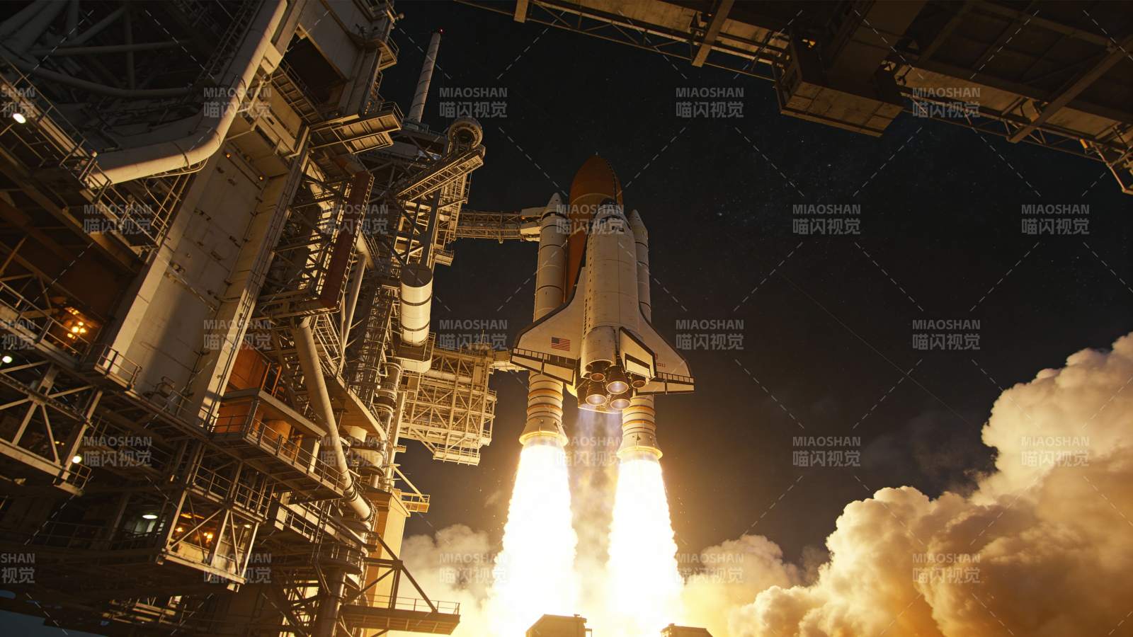 航天飞机升空瞬间图片