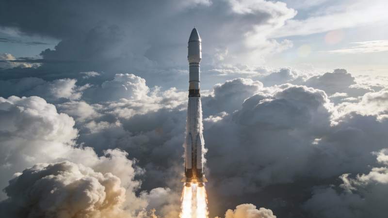 火箭升空破云图片