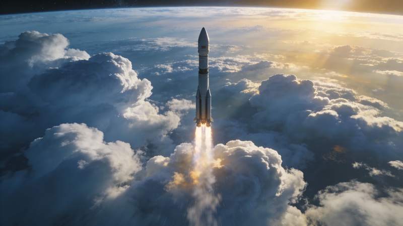 火箭升空破云图片