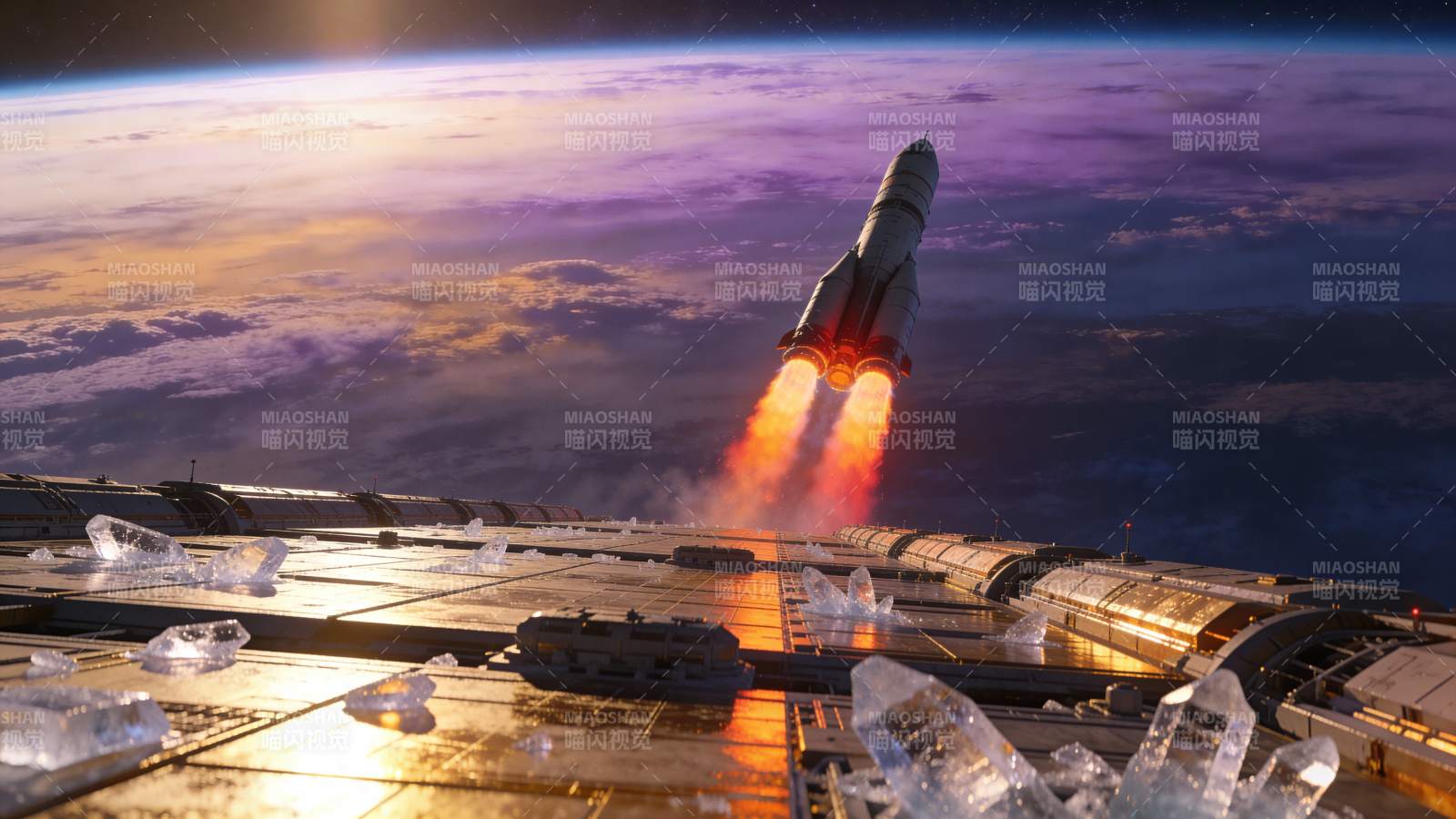 火箭升空 地球在望图片