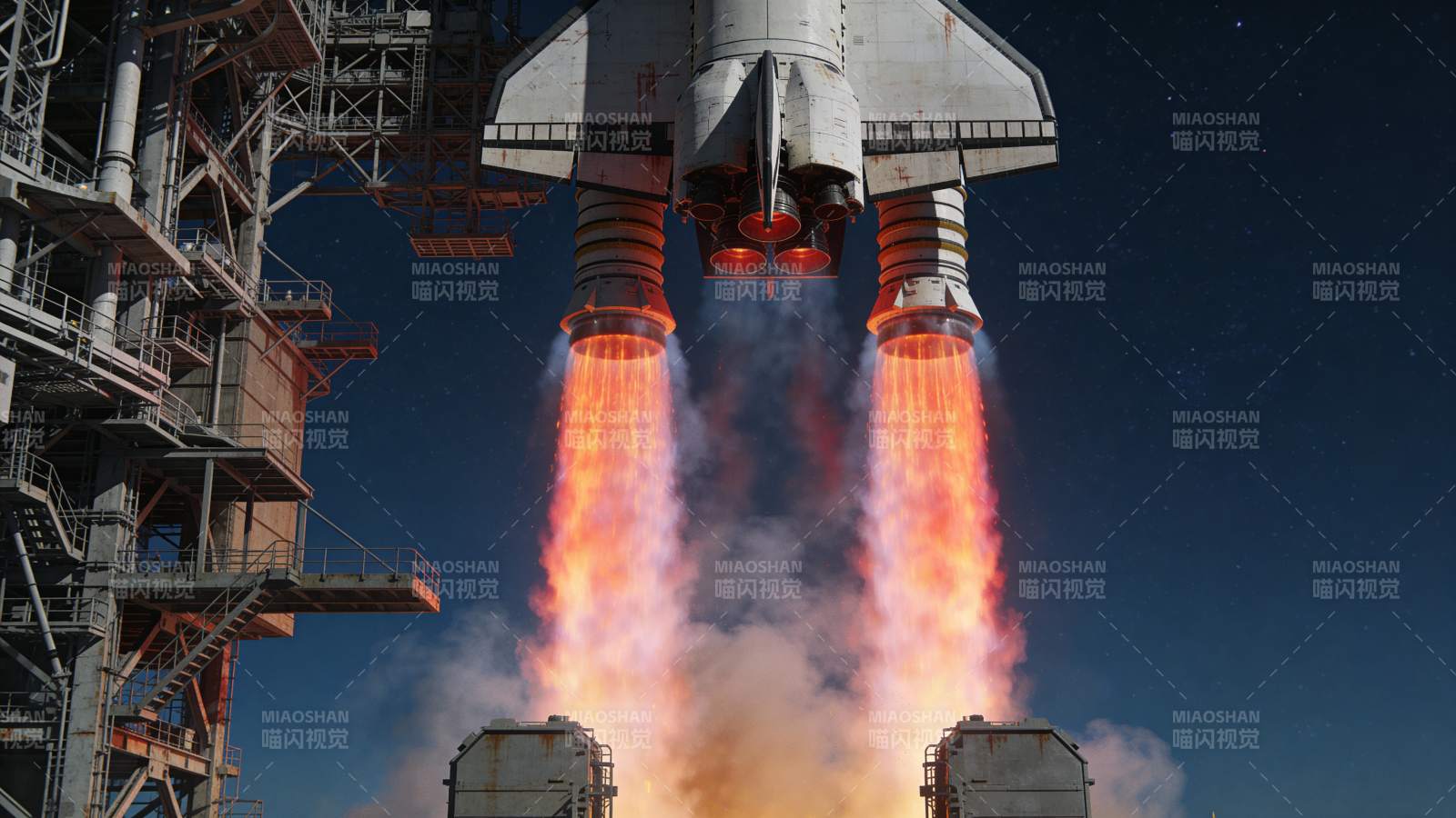 航天飞机升空瞬间图片