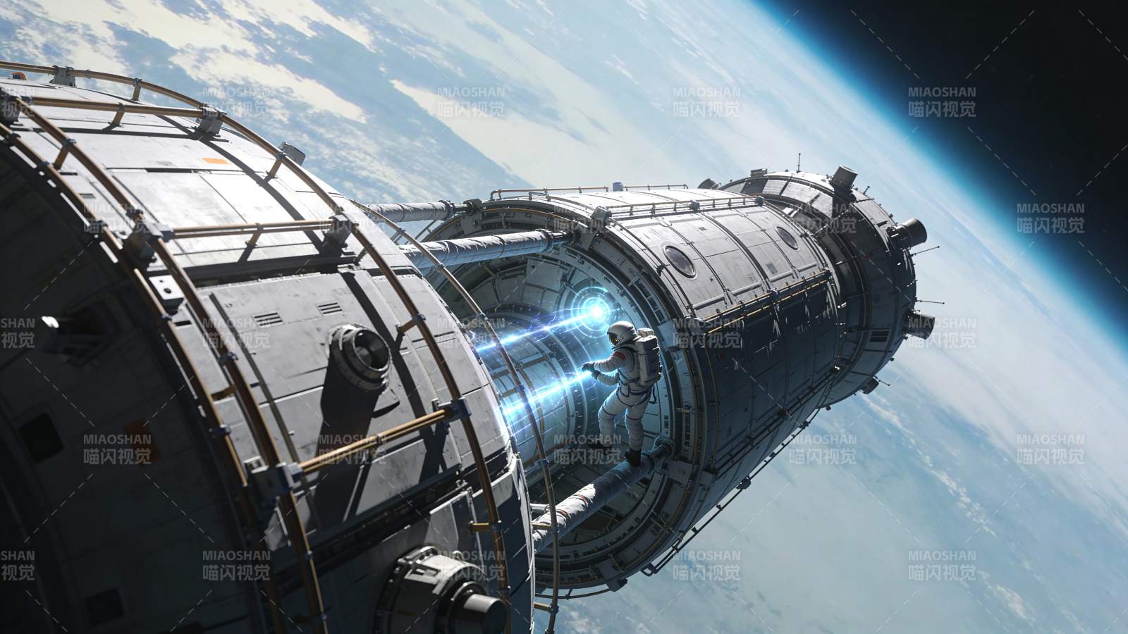 太空站对接瞬间图片