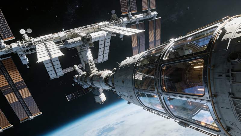 太空站俯瞰地球图片