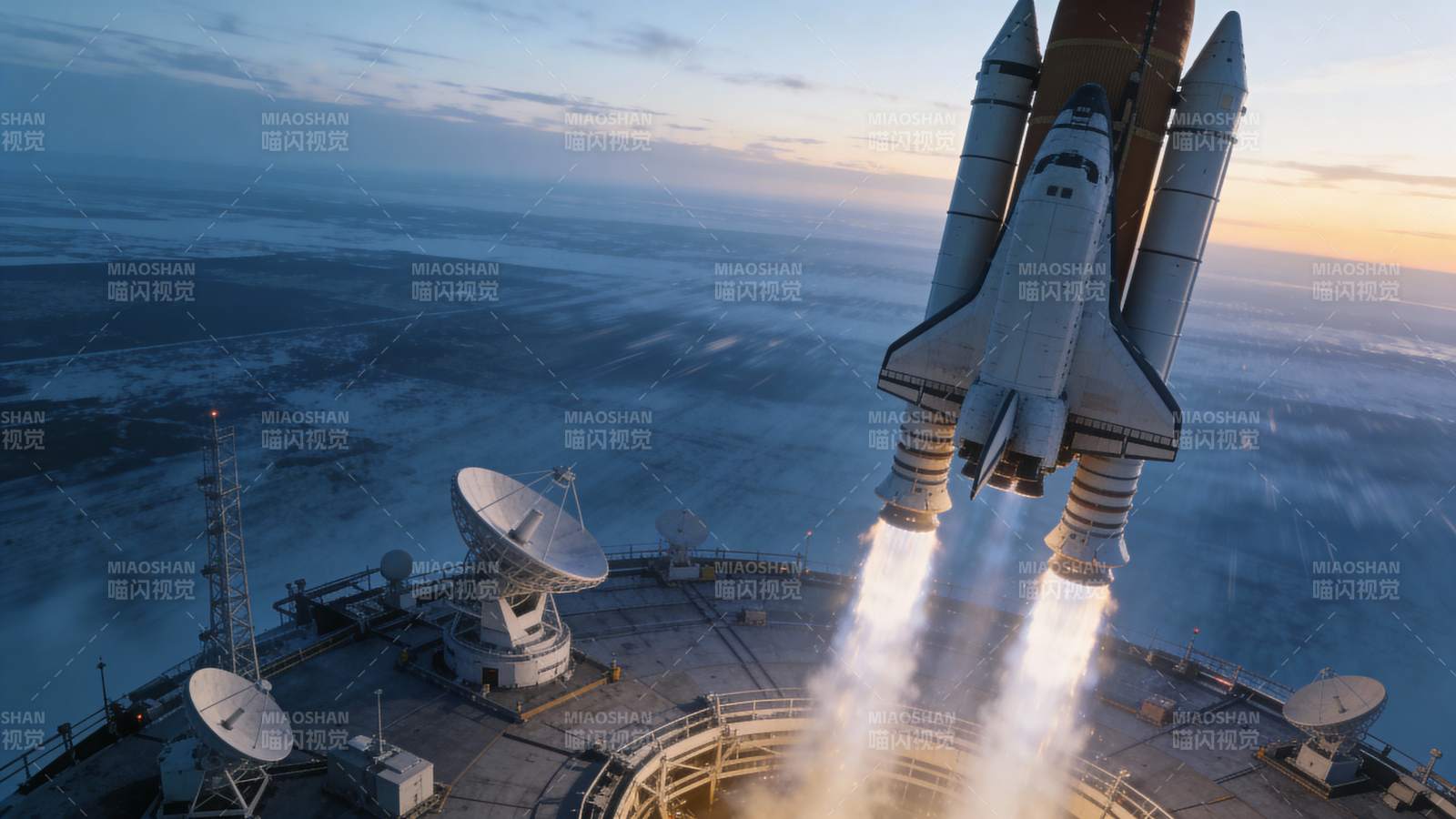 航天飞机升空瞬间图片