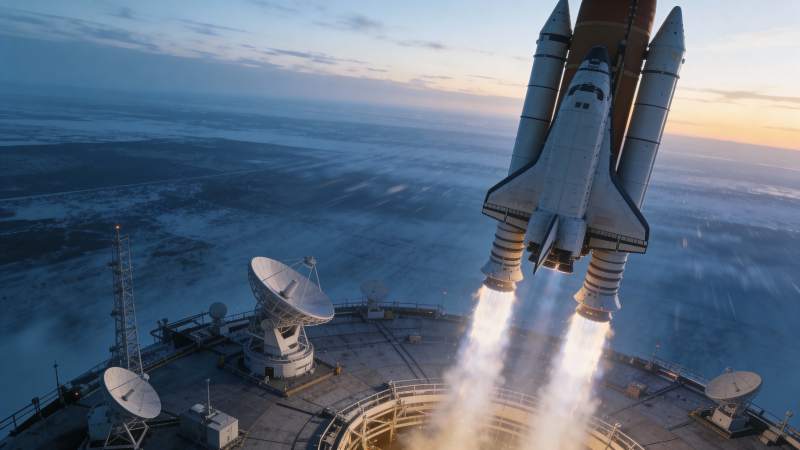 航天飞机升空瞬间图片