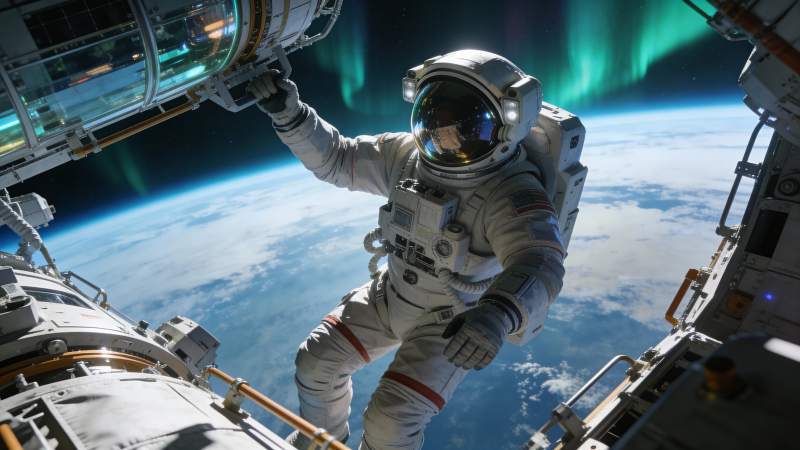 太空行走 地球美景图片