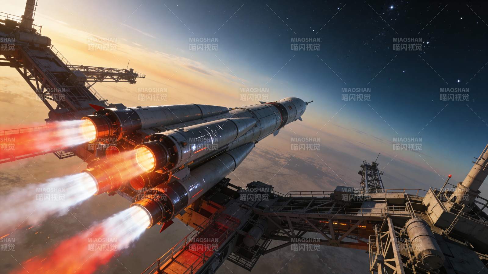 火箭升空瞬间图片