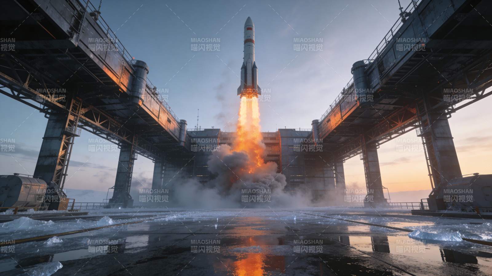 火箭升空瞬间图片