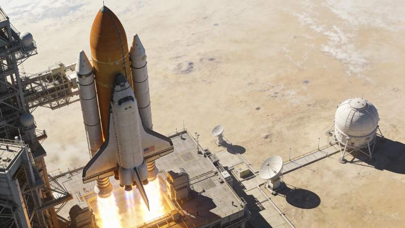 航天飞机发射升空图片