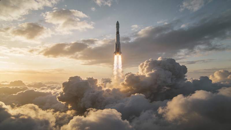 火箭升空破云霄图片