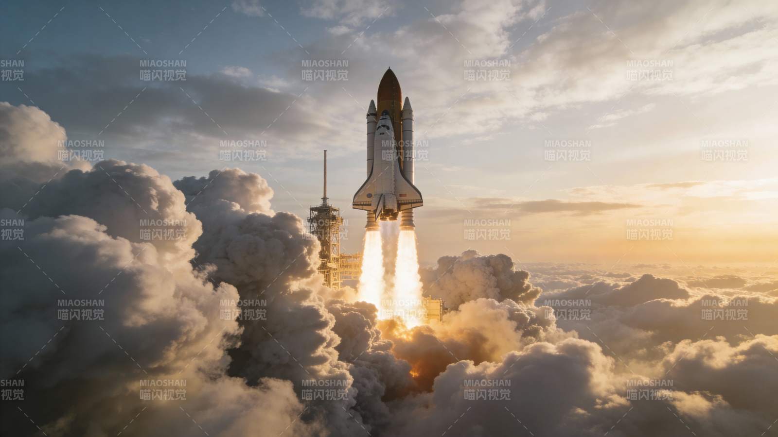 航天飞机升空图片