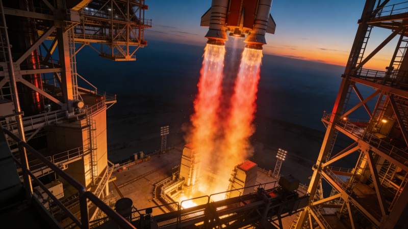 火箭发射瞬间图片