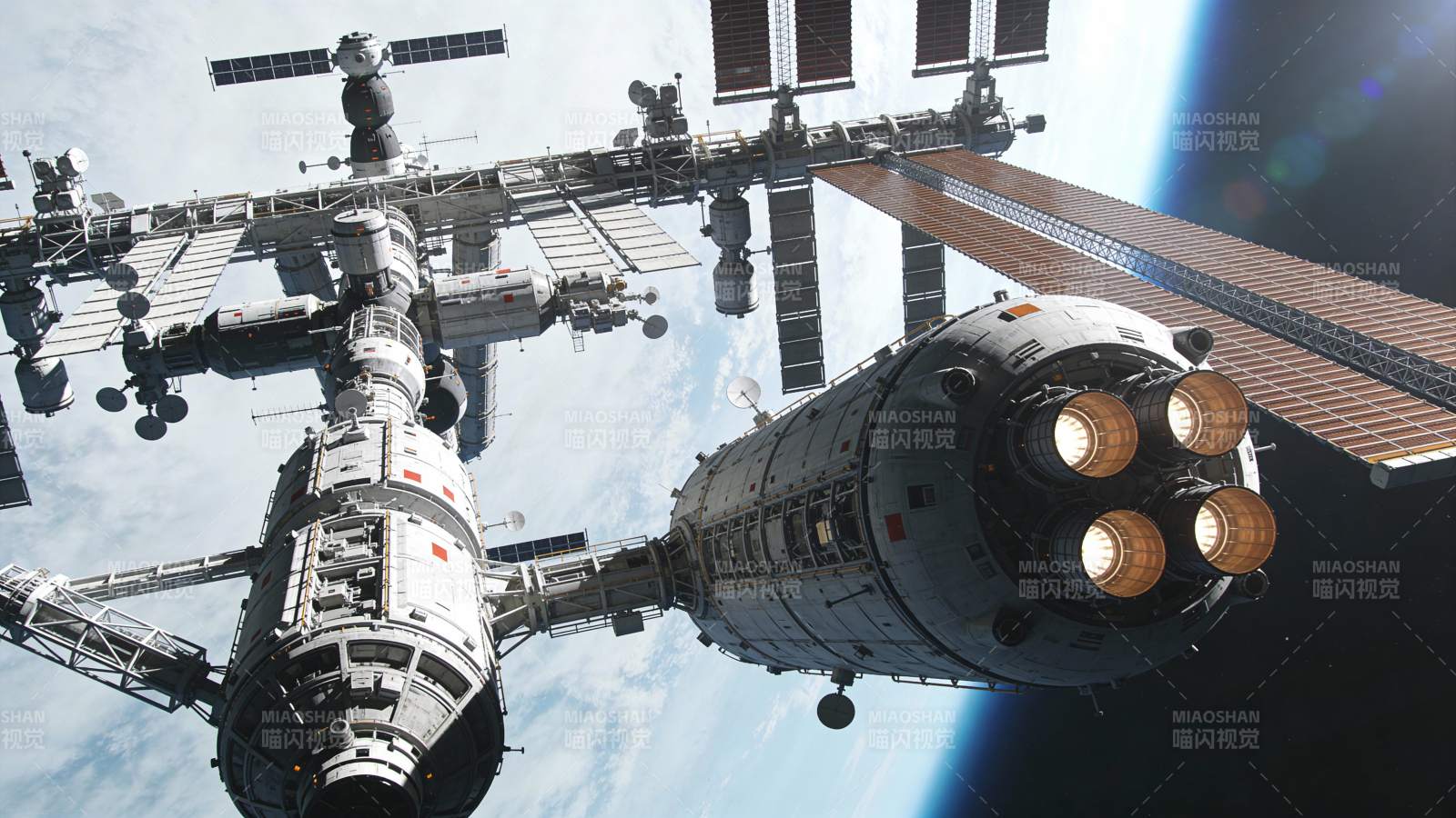 太空站对接瞬间图片