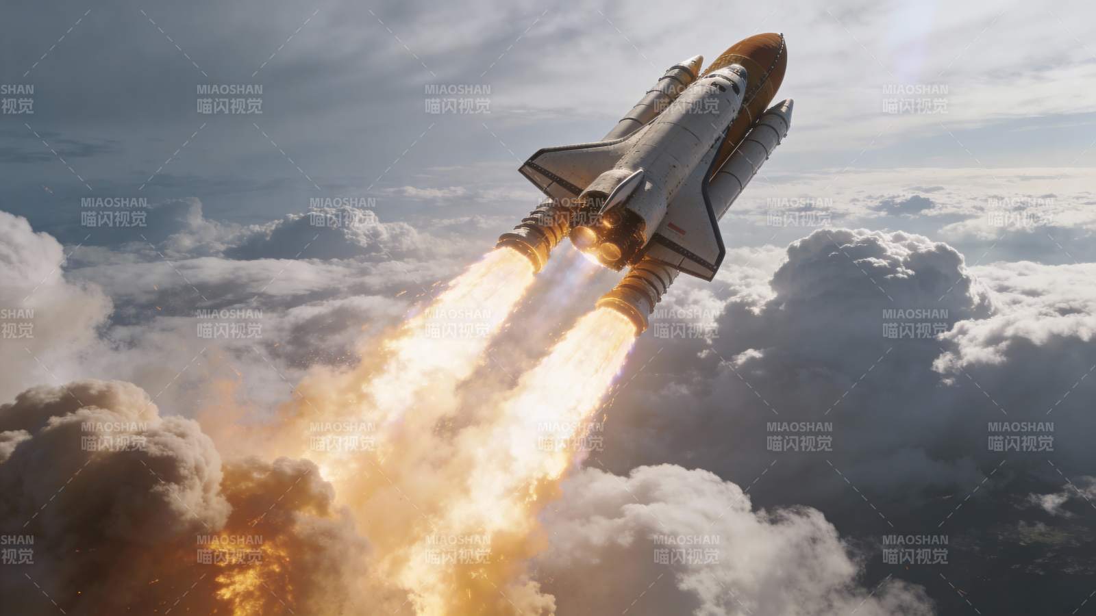 航天飞机升空图片