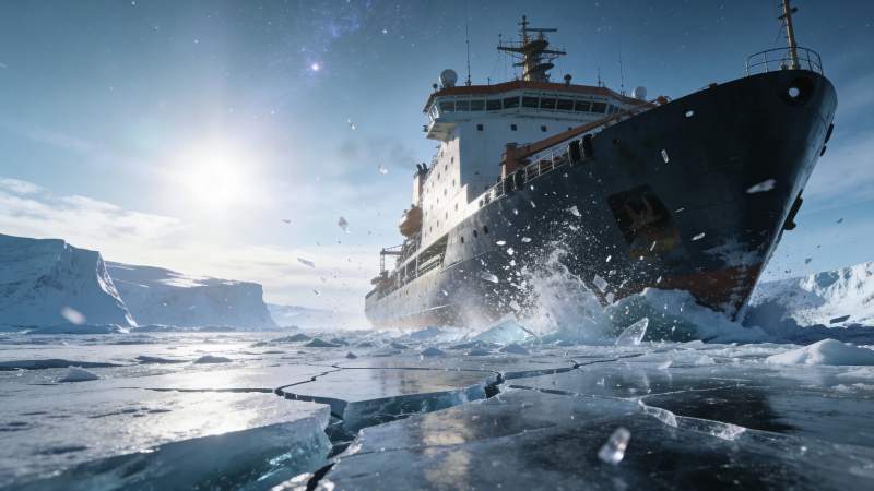 破冰船勇闯极地图片