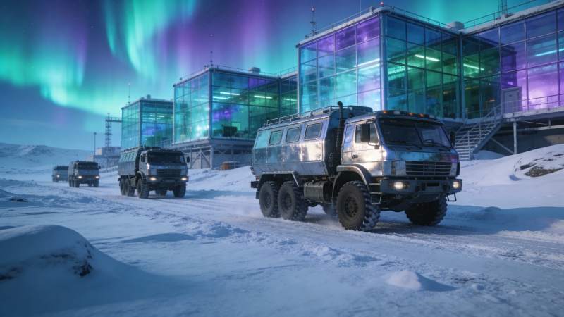 极地科考车队图片