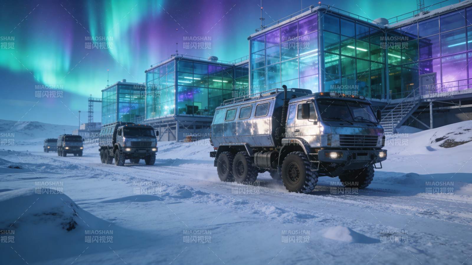 极地科考车队图片