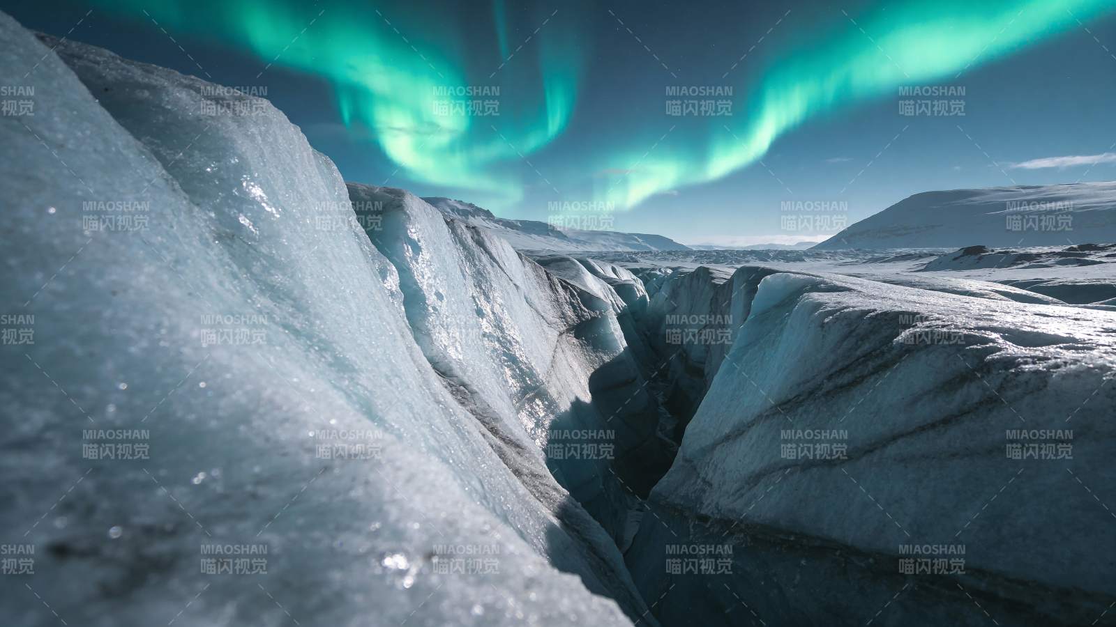 极光冰川奇景图片
