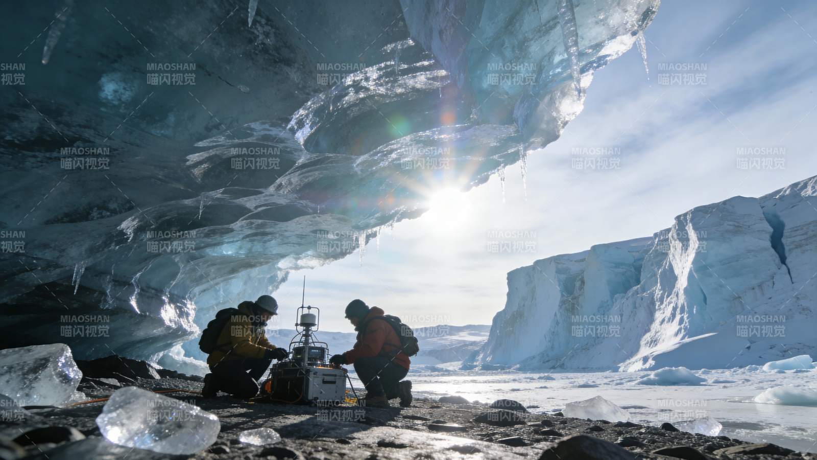 冰洞科考现场图片
