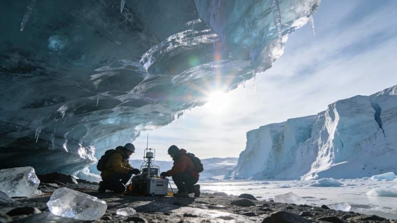 冰洞科考现场图片