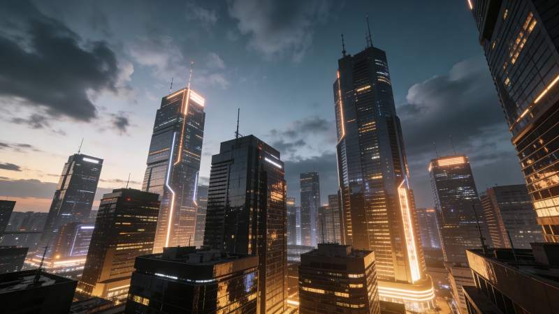 未来都市夜景图片