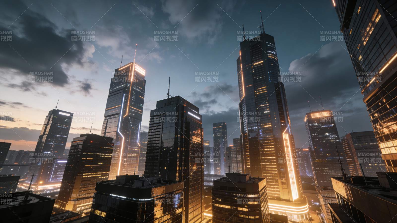 未来都市夜景图片