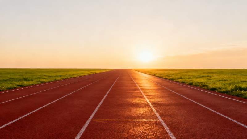 跑道上的日落图片