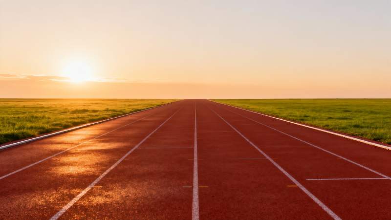 跑道上的日落图片