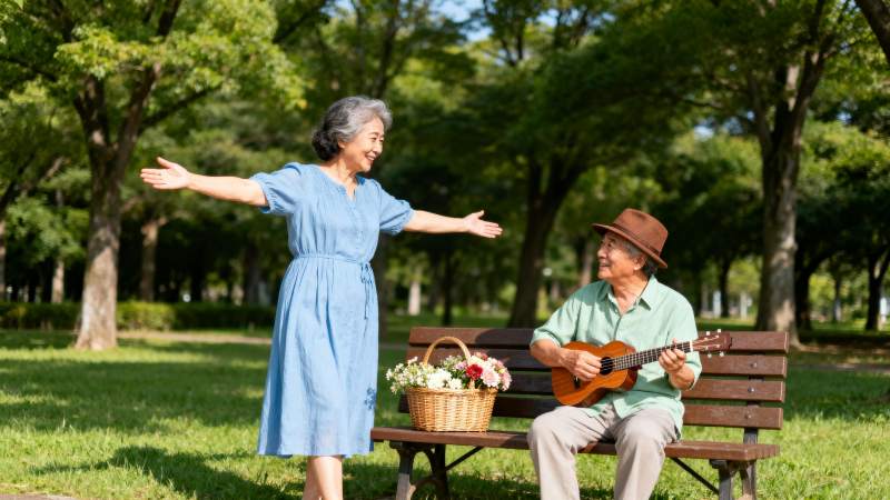 公园里的温馨时光图片