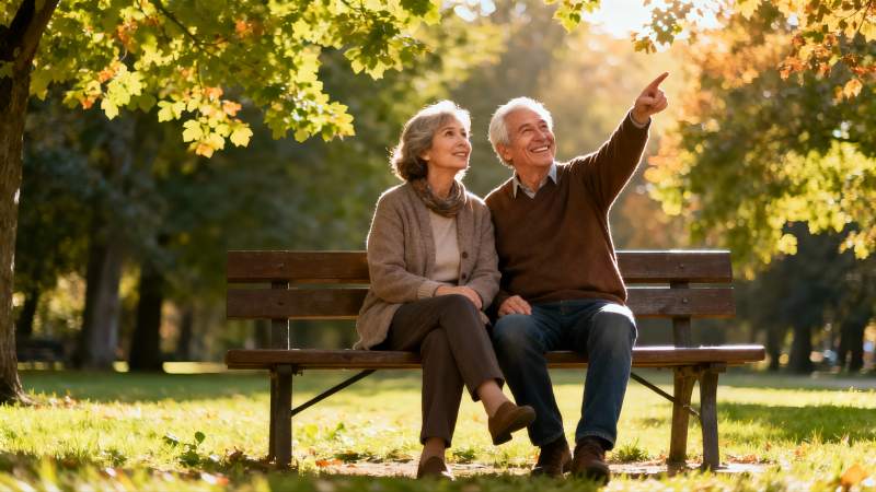 秋日公园共赏美景图片