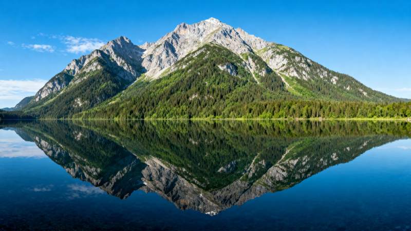 山湖倒影如画图片