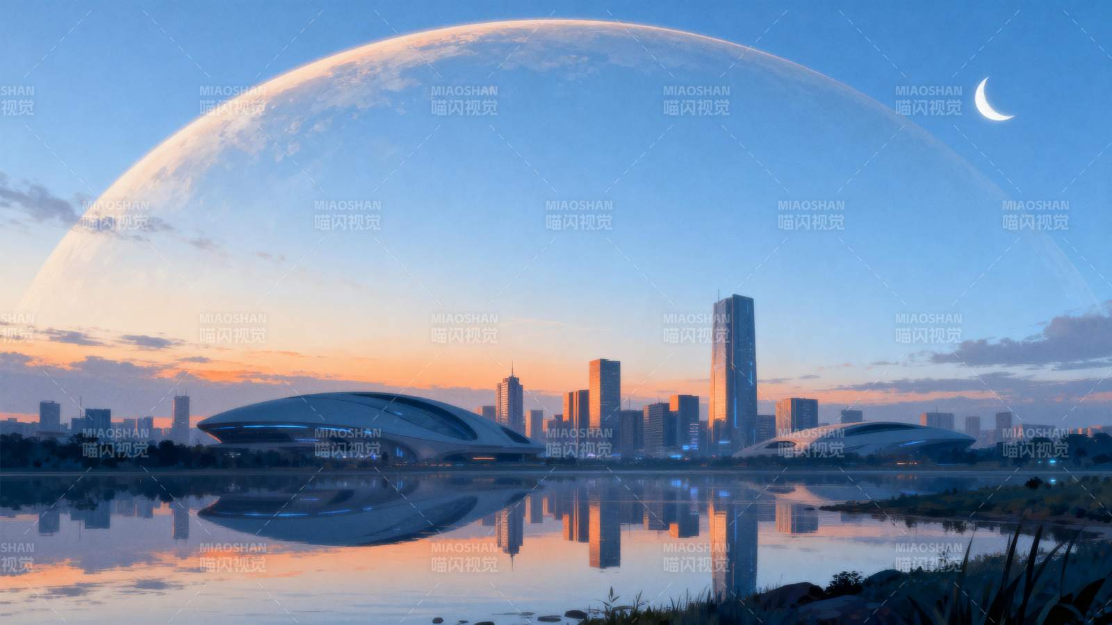 未来都市夜景图片