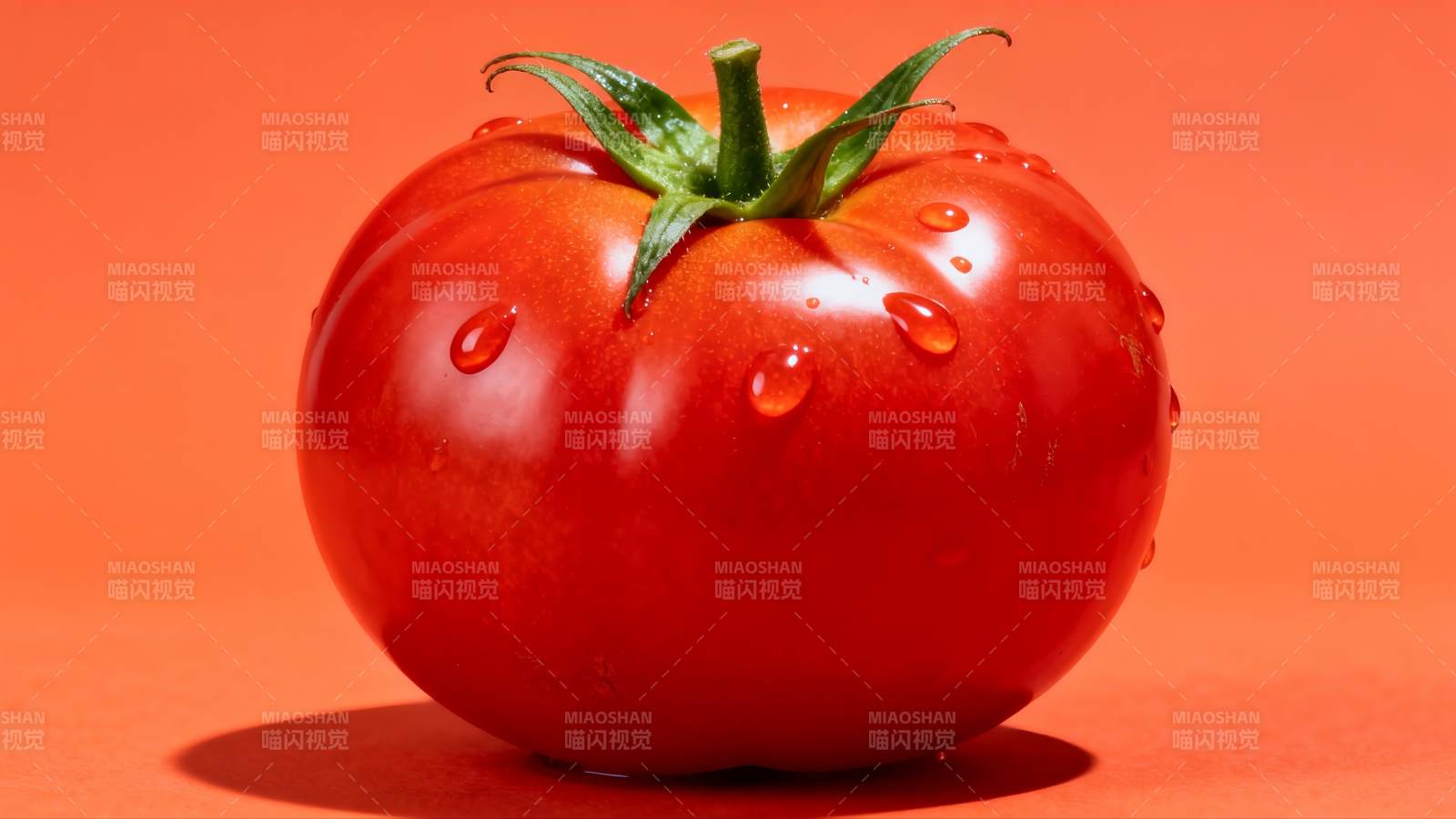 鲜红番茄滴水欲滴图片
