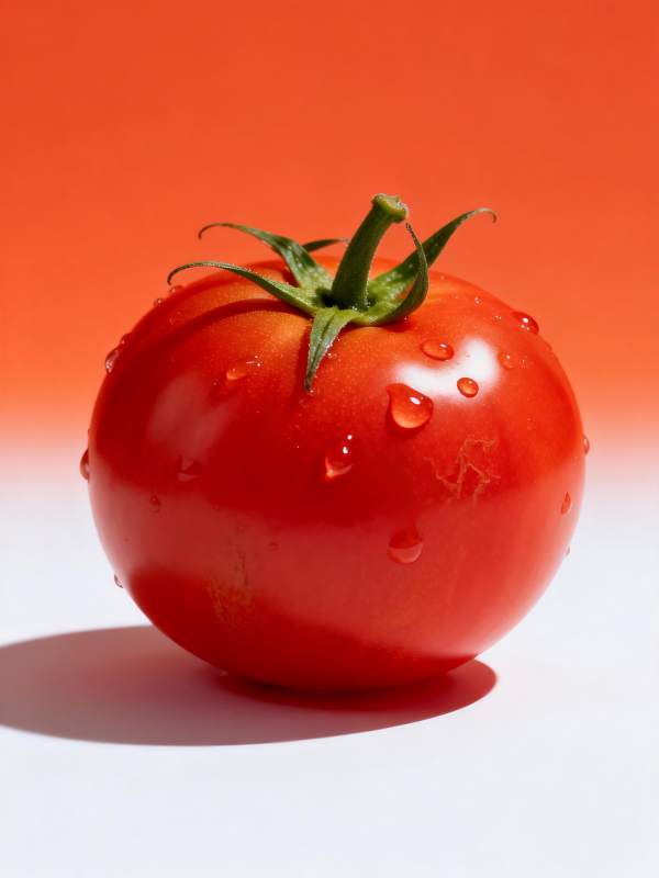 鲜红番茄水珠晶莹图片