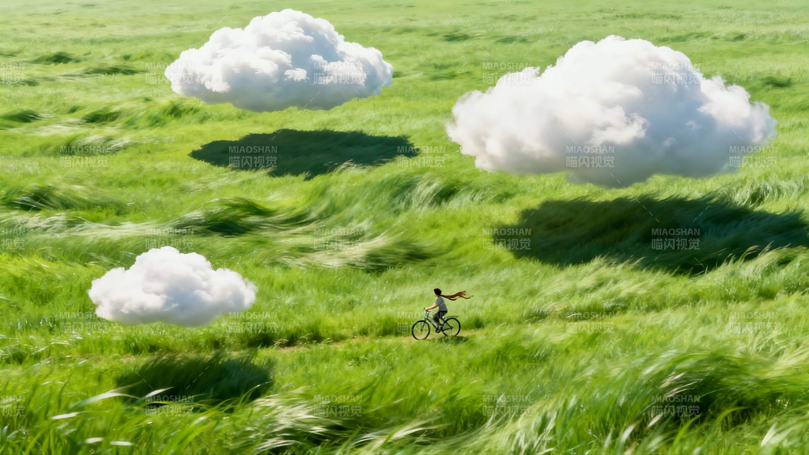 绿野骑行梦图片