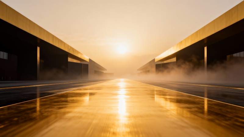 晨曦中的公路图片