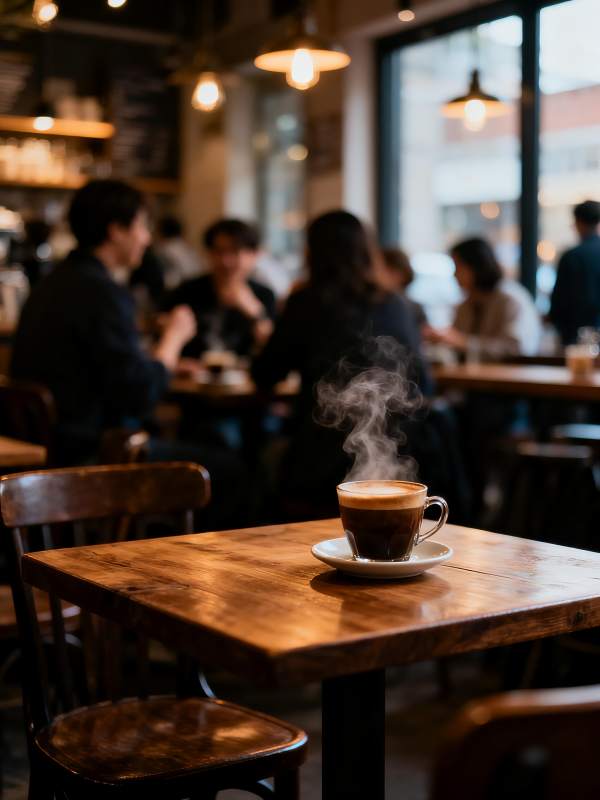 咖啡馆里的热咖啡图片