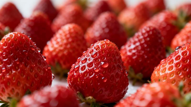 鲜红草莓特写图片