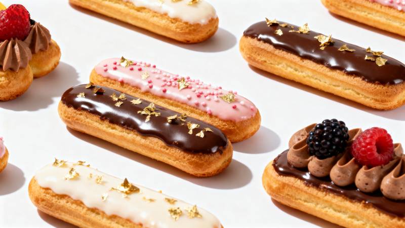 美味泡芙拼盘图片