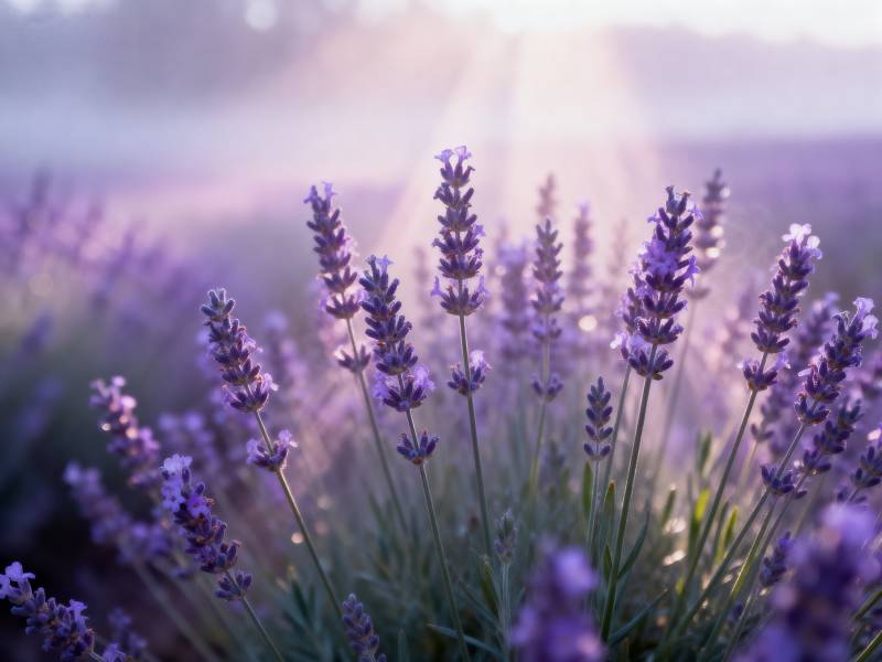 薰衣草花海晨光图片