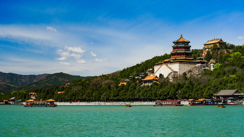 颐和园湖光山色图片