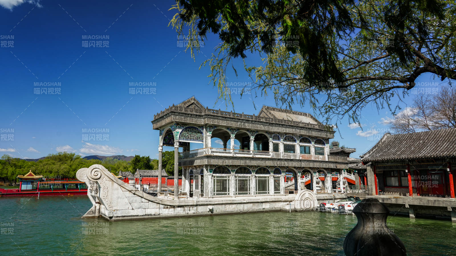 颐和园石舫风光图片