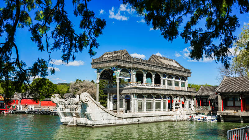 颐和园石舫风光图片