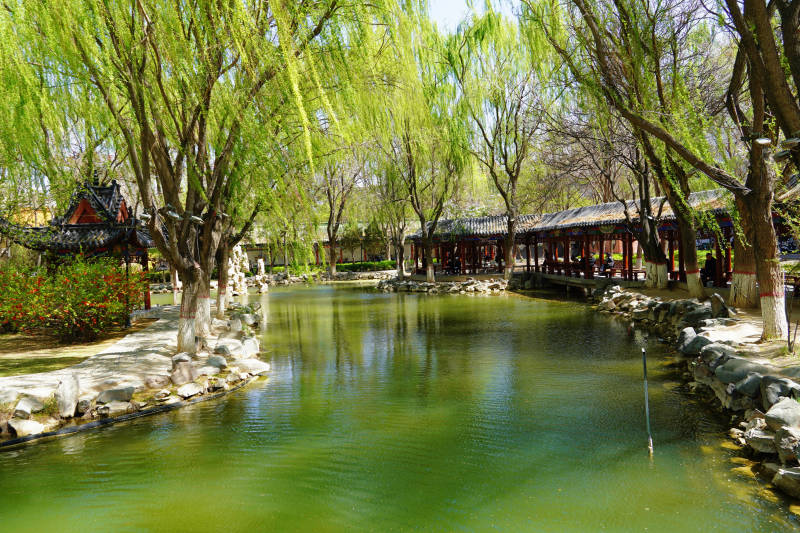 春日园林水景图片