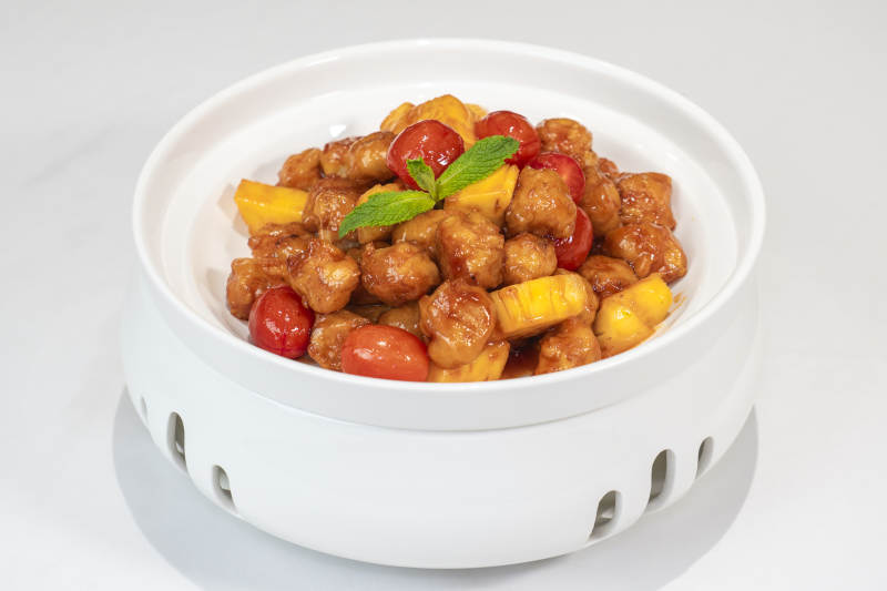 香煎鸡丁配果蔬图片