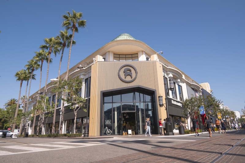 棕榈树下的现代商场图片