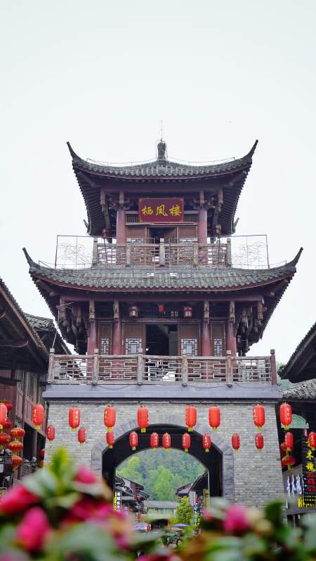 栖凤楼前花灯映图片