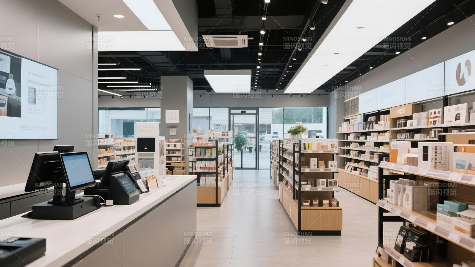 现代简约书店内部图片