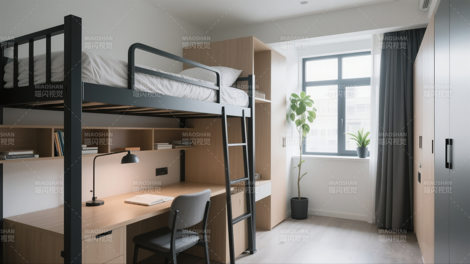 现代简约学生宿舍图片